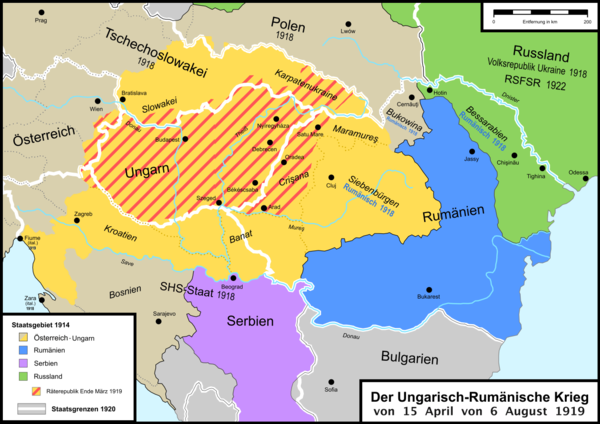 Карта румунсько-угорської війни